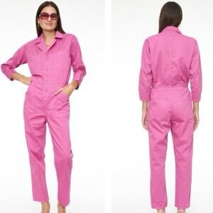 Pistola Tanner Long Sleeve Utility Jumpsuit In Fuchsia